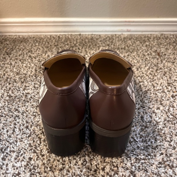 Coach Brown Patterned Platform Loafers - Picture 6 of 6